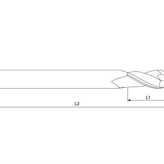 BLACX K1U ball nose end mill dimension drawing