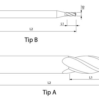 BLACX S1 end mill dimension drawing